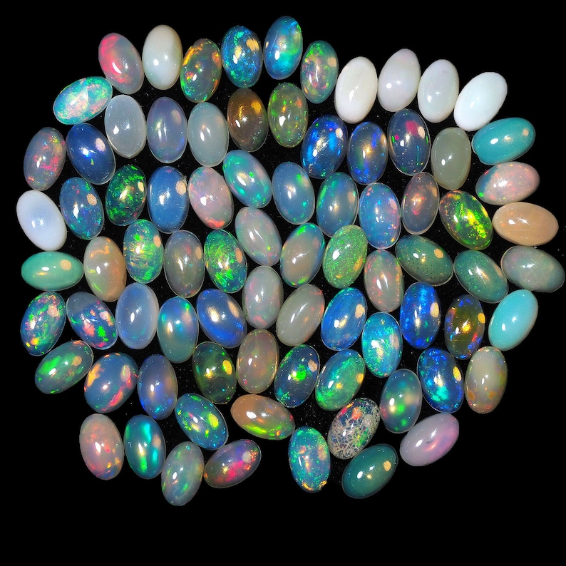 80 Pcs 5mm3mm Natural Opal Finest Quality Untreated Flashy Gems from Ethiopia