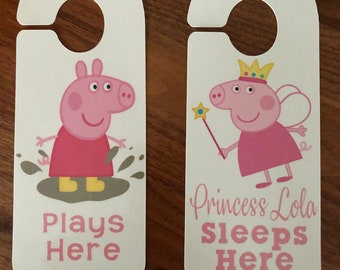 Personalised Peppa Pig /& George Kids Bedroom Door Sign Plaque
