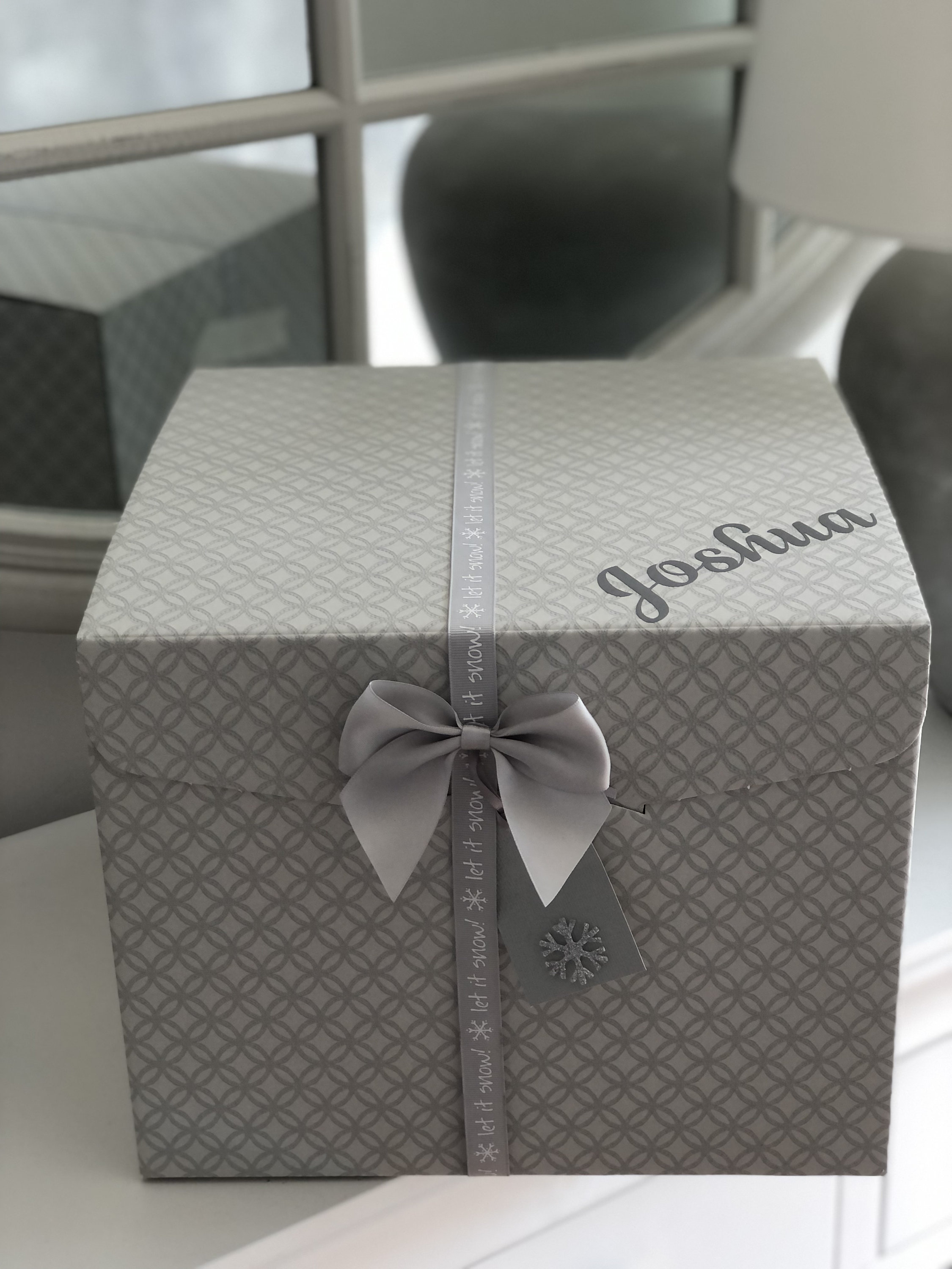 Personalised Christmas Gift Box With Matching Ribbon. - Etsy UK