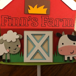 Personalised Farm with Farm Animals Birthday Cake Topper. | Etsy