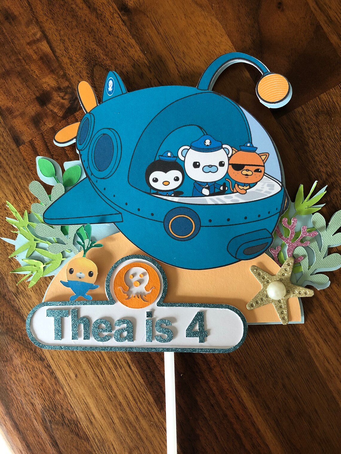 Octonauts Personalised Cake Topper. Any name or age. Handmade Etsy