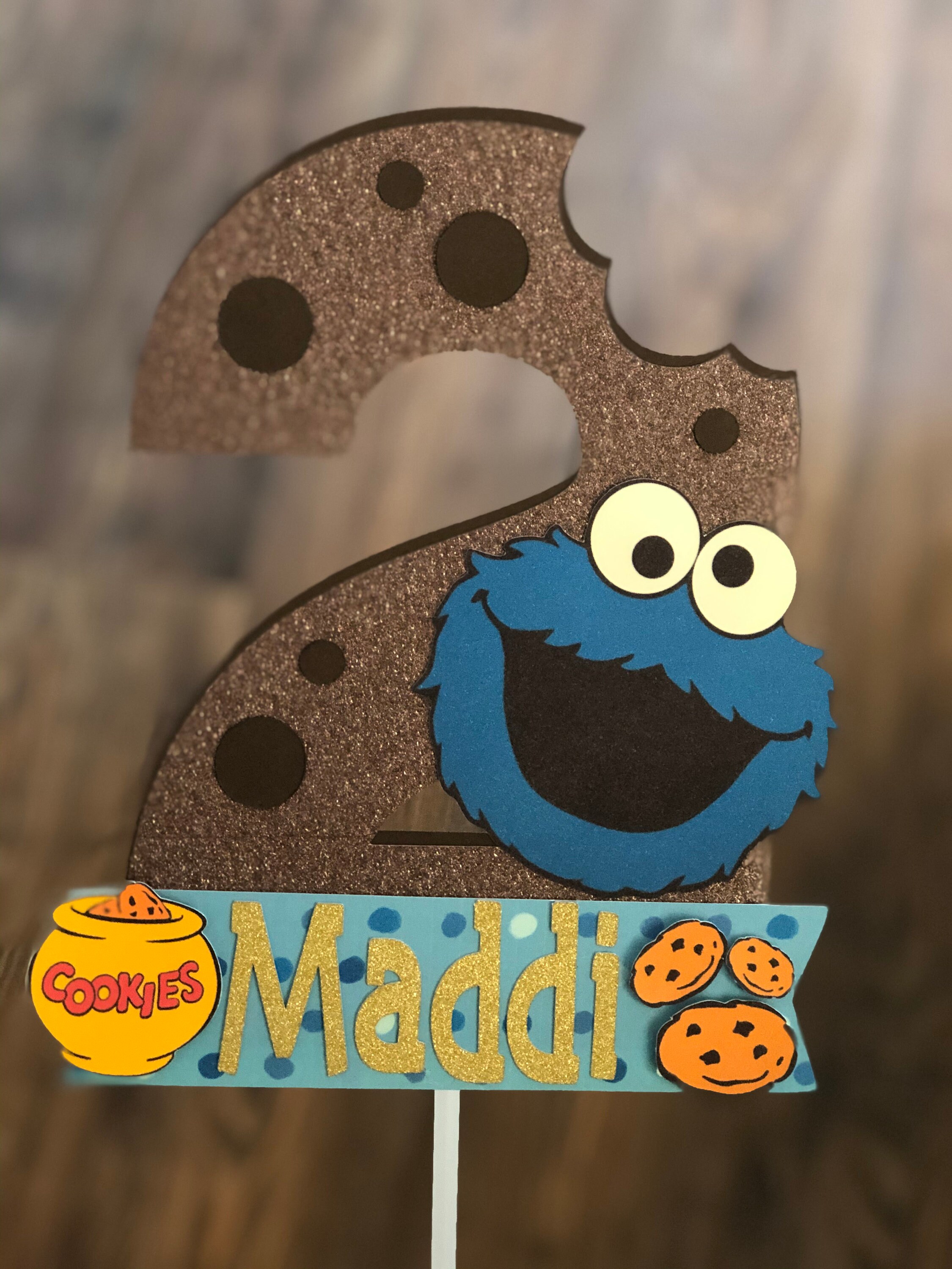 Cookie Monster cake topper. Sesame street cake topper. | Etsy
