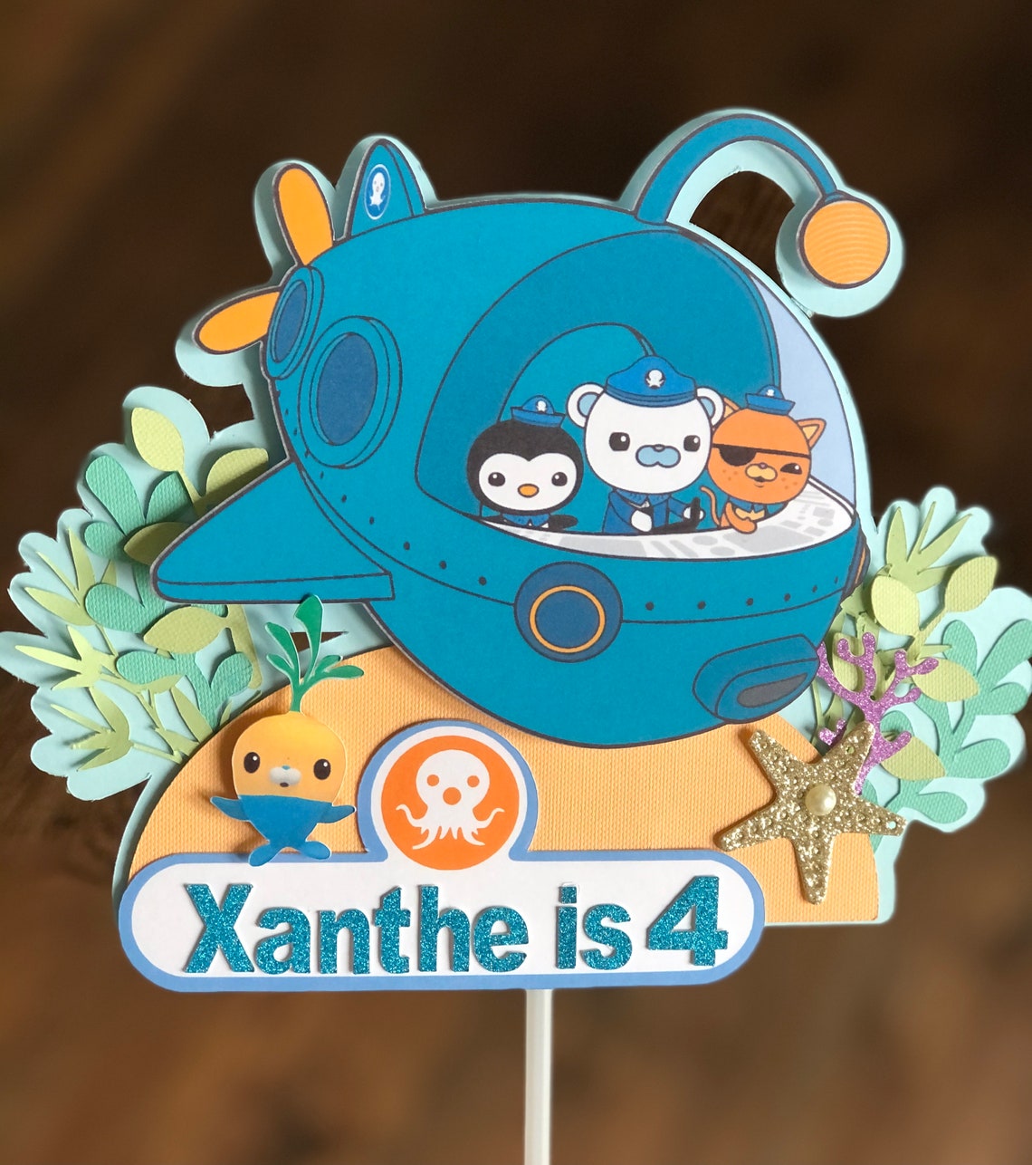 Octonauts Personalised Cake Topper. Any name or age. Handmade Etsy