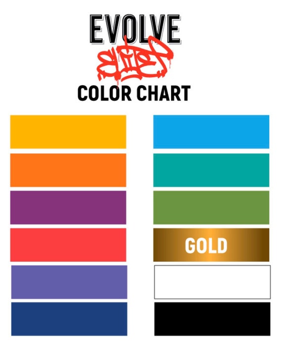 Evolve Paint Color Chart