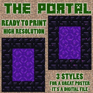 Nether Portal - Digital FIle ready to print - high resolution  36&quot;x45&quot; BIG SIZE