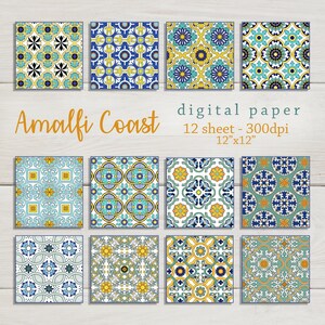 Kit Mediterraneo per Junk Journal e scrapbooking | Carte digitali stampabili costiera amalfitana vintage