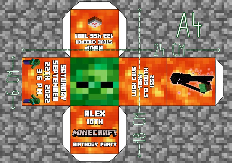 Cube Birthday Invitation DIY Cube Printable Invitation: Personalize, Print &amp; Create Your Own ...