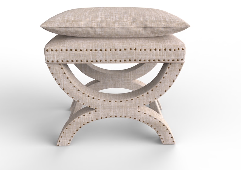 X Bench Ottoman Custom Upholstery Fabric Included Etsy