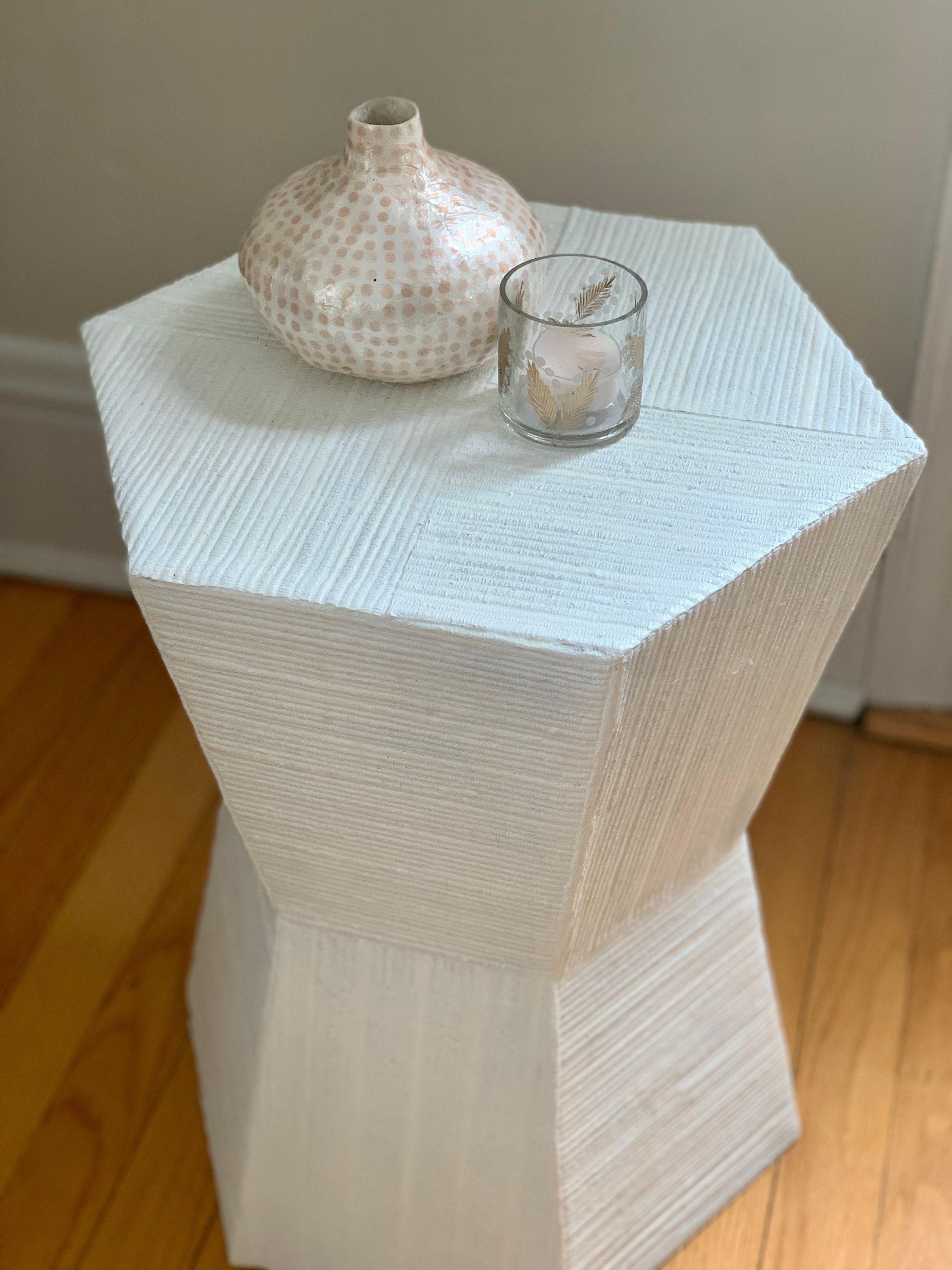 Grasscloth Side Table custom Color Raffia Side Table Etsy