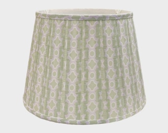 Box pleated lampshade-cotton pleated lampshade- grandmillenial lampshade-modern lampshade-colorful printed lampshade- gathered lampshade