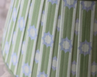 Box Pleated lampshade-cotton pleated lampshade- grandmillenial lampshade-modern lampshade-colorful striped lampshade- gathered lampshade-