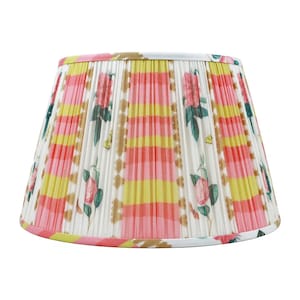 Pleated lampshade-cotton pleated lampshade- grandmillenial lampshade-modern lampshade-colorful printed lampshade- gathered lampshade