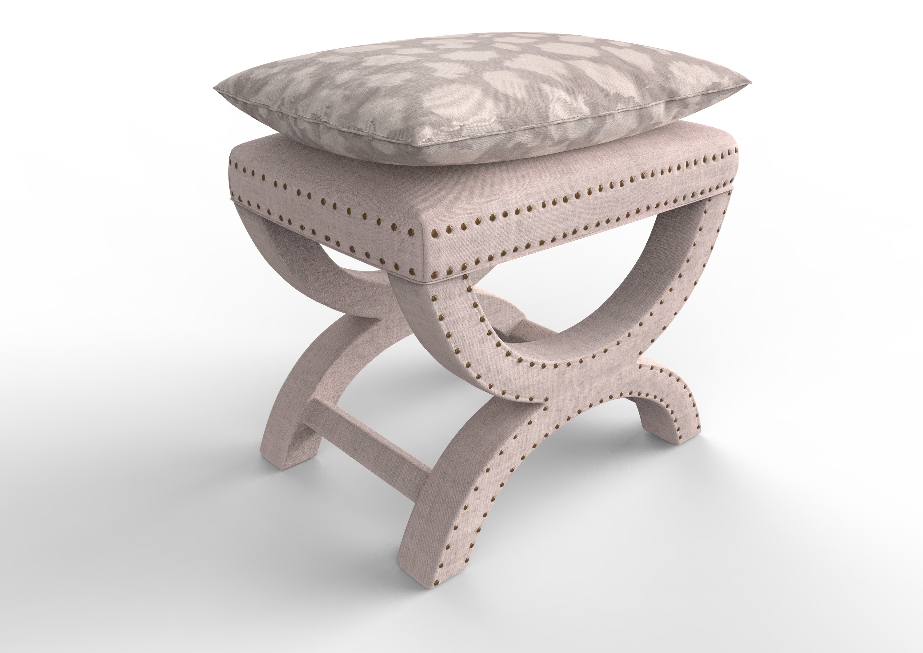 Upholstered x bench sale stool