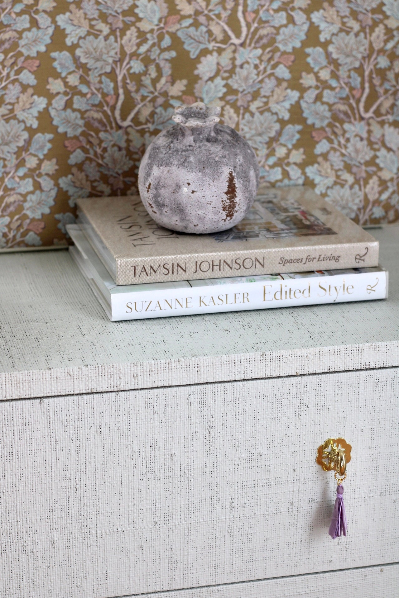Grasscloth Nightstand grasscloth Entry Table Rattan Grasscloth Dresser ...