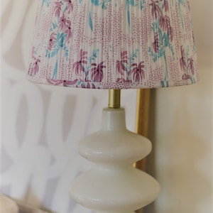 Pleated lampshade-cotton pleated lampshade- grandmillenial lampshade-modern lampshade-colorful printed lampshade- gathered lampshade