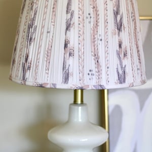 modern glass lamp + floral stripe pleated lampshades- grandmillenial lampshade-modern lampshade-printed lampshade-