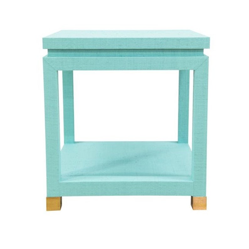 Grasscloth side table raffia end table custom colors Etsy