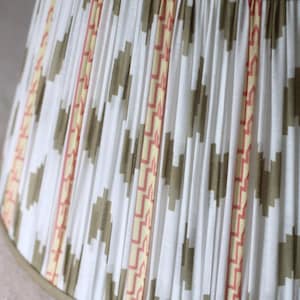 Pleated lampshade-cotton pleated lampshade- Ikat striped lampshade modern lampshade-Ikat lampshade- gathered lampshade-Ikat stripe shade
