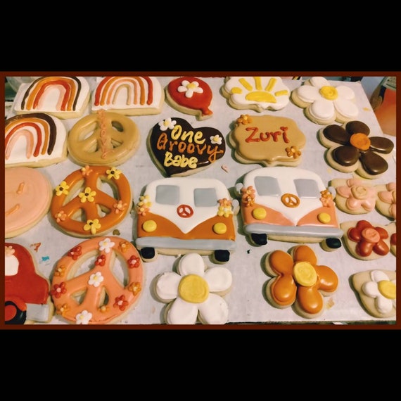 Two Groovy Cookies. Set of 12 Etsy