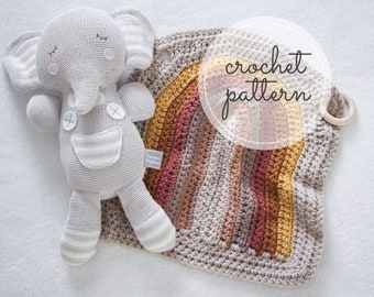 Retro Rainbow Blanket (Lovey Size) - Crochet Pattern