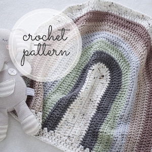 Retro Rainbow Blanket (Security Blanket Size) - Crochet Pattern
