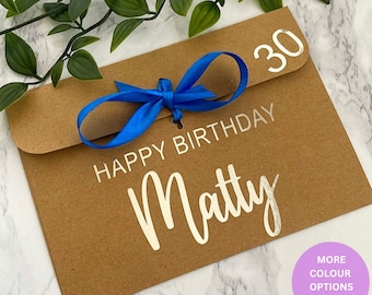 Money Envelopes, Personalised, Gift Envelopes, Cash Envelope, Milestone Birthday, Money Wallet, 18th 21st 30th Birthday, Voucher Envelopes