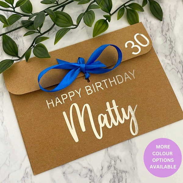 Money Envelopes, Personalised, Gift Envelopes, Cash Envelope, Milestone Birthday, Money Wallet, 18th 21st 30th Birthday, Voucher Envelopes