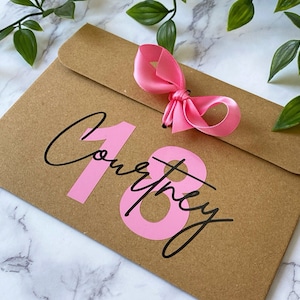 Birthday Money Envelopes, Personalised, Gift Envelopes, Cash Envelope, Milestone Birthday, 18th 21st 30th Birthday, Voucher Envelopes