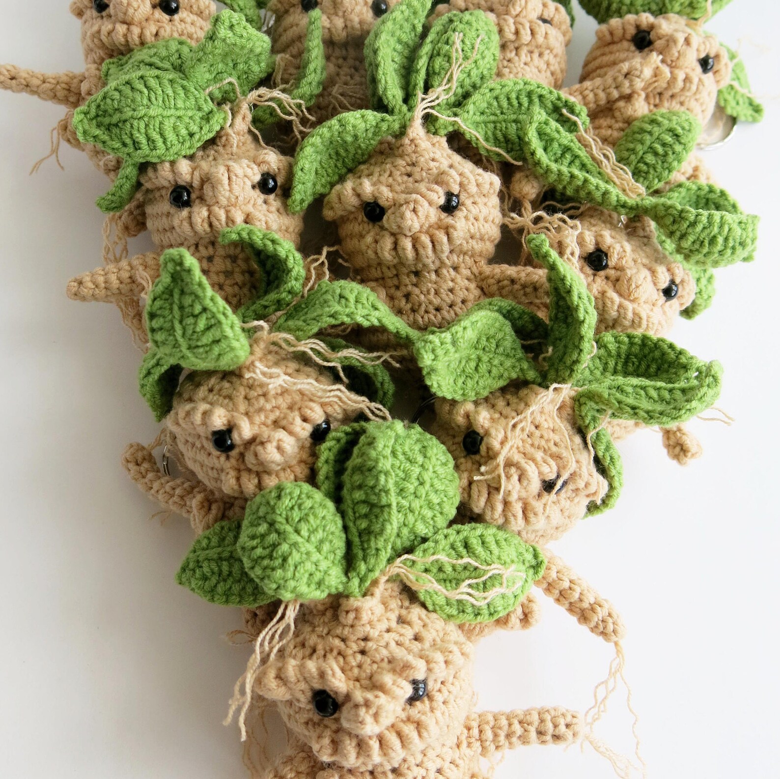 Root Keychain MANDRAKE ROOT. Keychain Mandrake for a Backpack, Bag. Crocheted ...