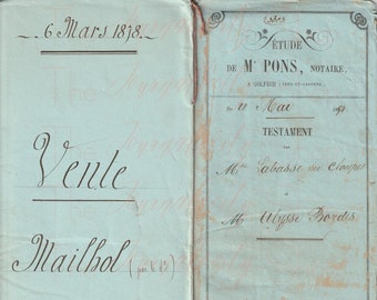 Antique French Document Set: Ephemera Images (Digital Download)