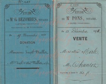 Antique French Document Set: Ephemera Pages 1871-1878 (Digital Download)