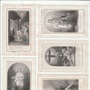 Holy Cards Collection #1; antique and vintage; French, German, Italian; INSTANT Digital Download