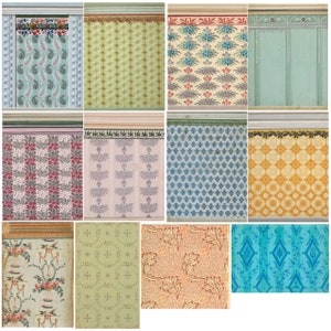 Antique Wallpaper Fragments: Printable Junk Journal Ephemera (Digital Download)