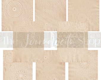 Imágenes de papel temidos de café con Doily-Lace Patterns Collection 1 INSTANT Digital Download