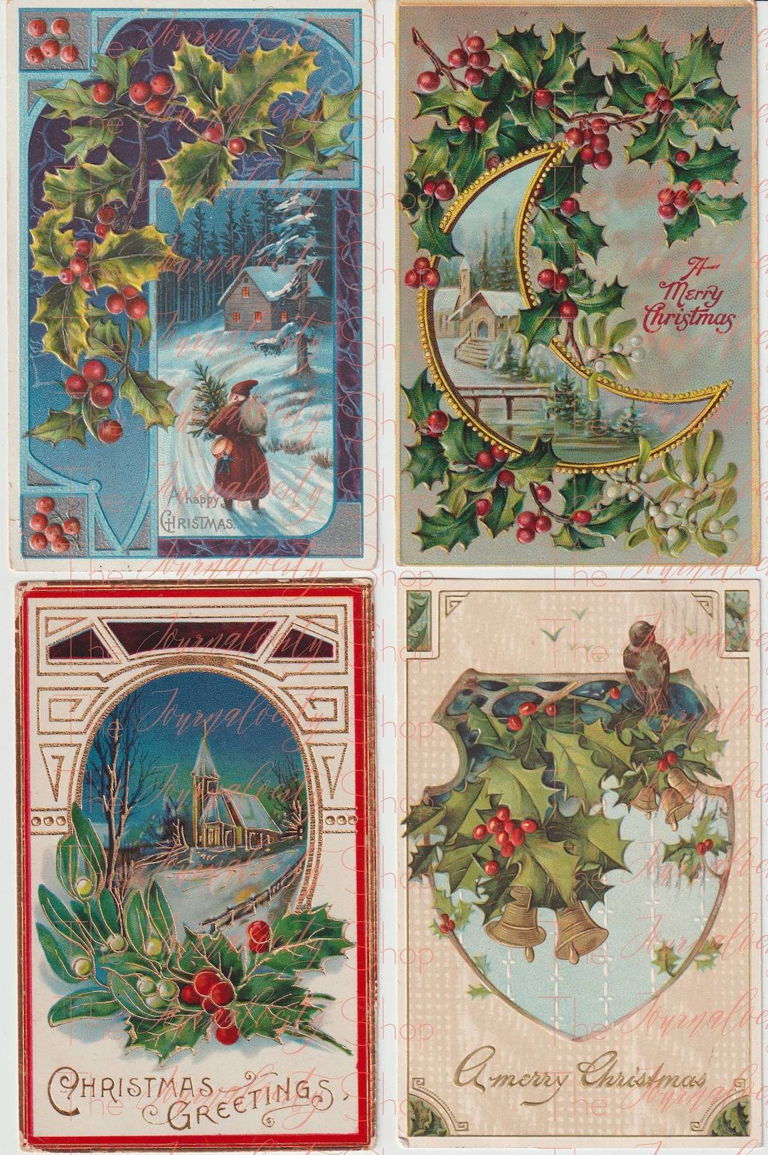 Antique CHRISTMAS Postcards INSTANT Digital Download Etsy