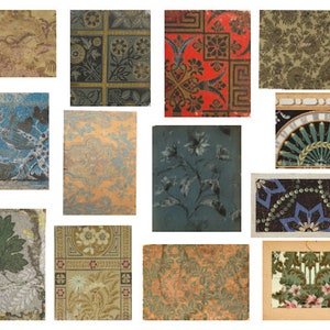 Antique Wallpaper Fragments: Digital Collage Ephemera (Digital Download)
