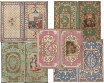 Portadas de libros antiguos franceses: Páginas ornamentadas de diarios basura (Descarga digital)
