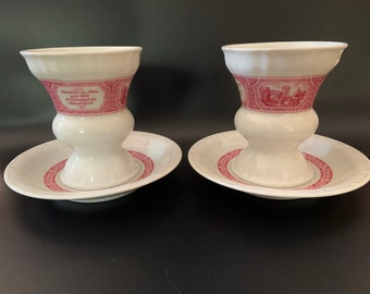 Heinrich West German Porcelain Coffee Cups and Saucers - Set of Four Cups and Matching saucers