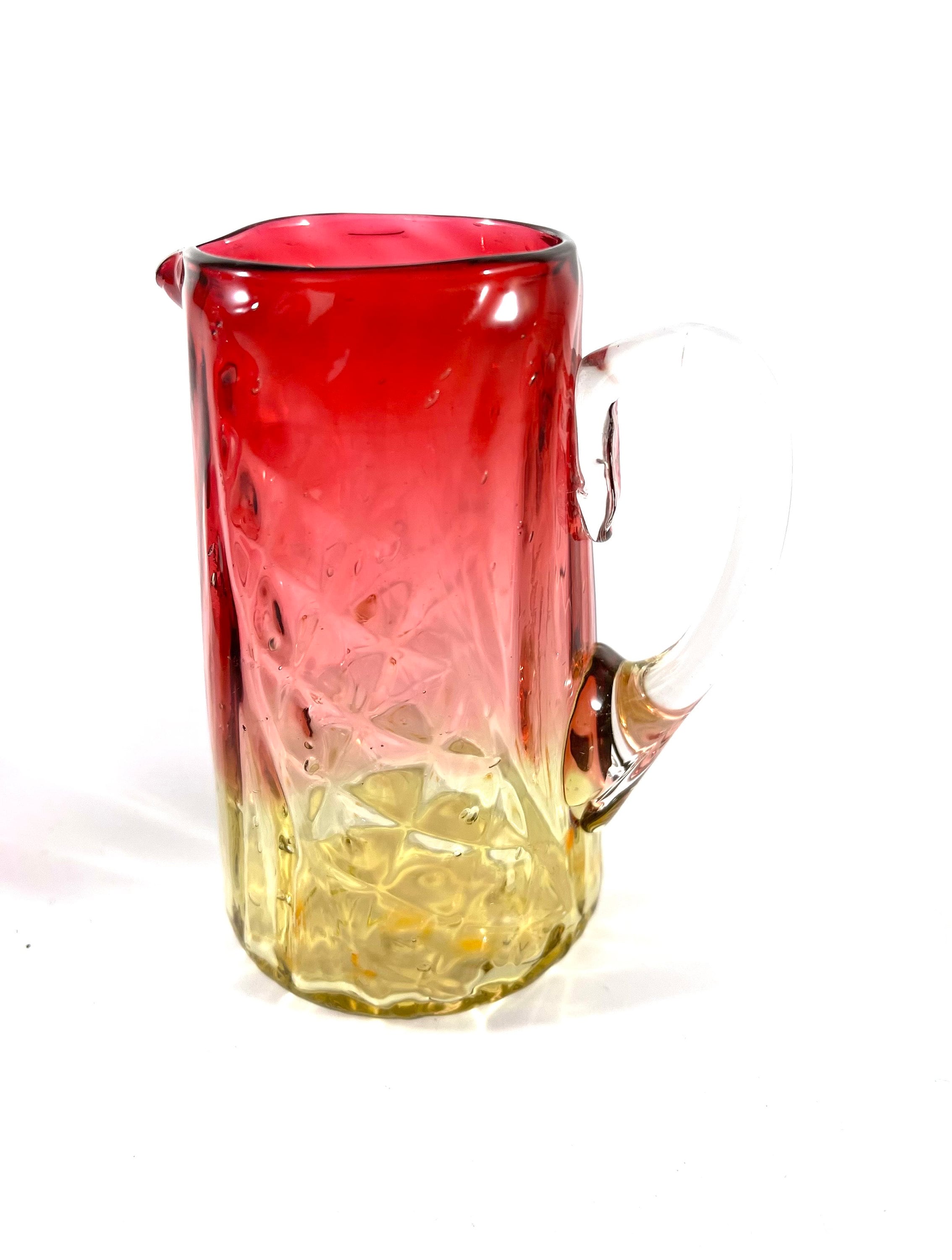 Pattern For Miniature Pitcher Vtg. Pair of Handblown Miniature Pitchers/ Amberina Diamond Pattern ...