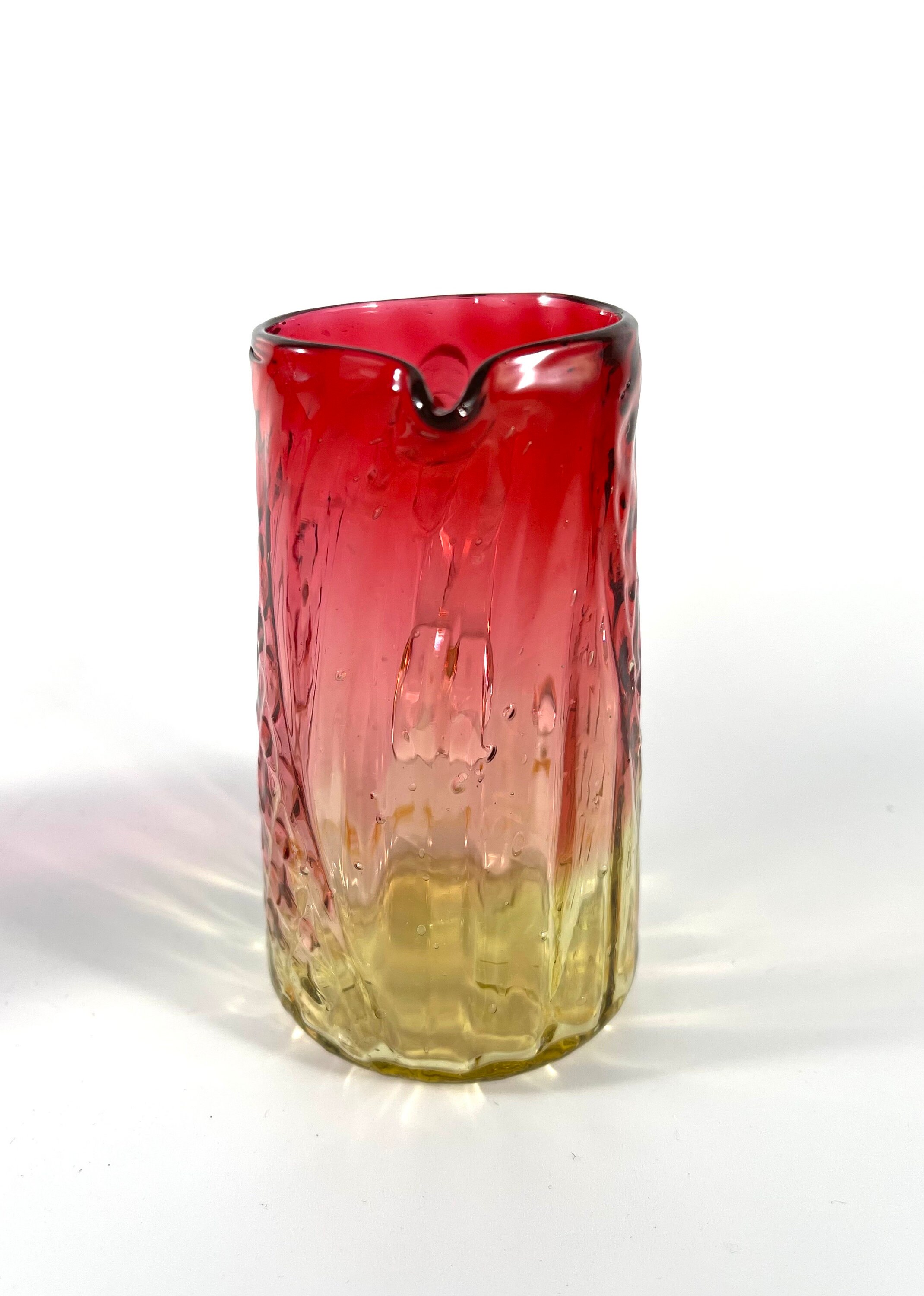 Pattern For Miniature Pitcher Vtg. Pair of Handblown Miniature Pitchers/ Amberina Diamond Pattern ...