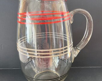 Vintage Striped Cocktail Pitcher