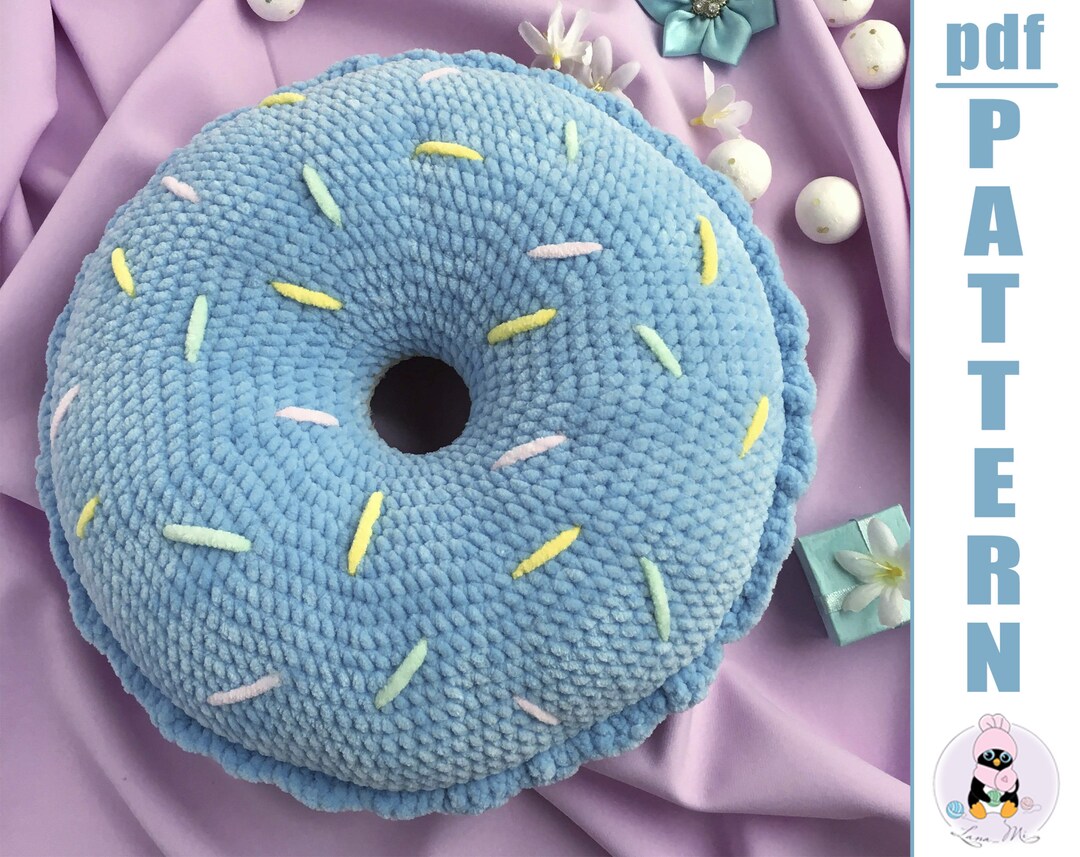 Pattern Crocheted Donutshaped Pillow Etsy