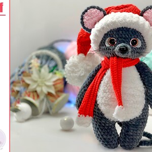 Mouse crochet pattern amigurumi plush toy, easy crochet tutorial