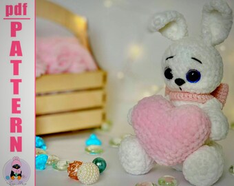 Heart bunny & Easter bunny 2 in 1 PDF crochet amigurumi pattern