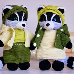 Amigurumi raccoon pattern, plush toy, crochet pattern, raccoon pattern