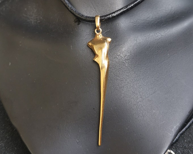 Gold silver 925 mannequin necklace abstract torso.