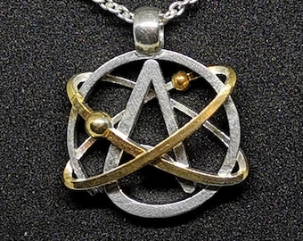 Scientific atheism symbol sign Star Dust Silver 925