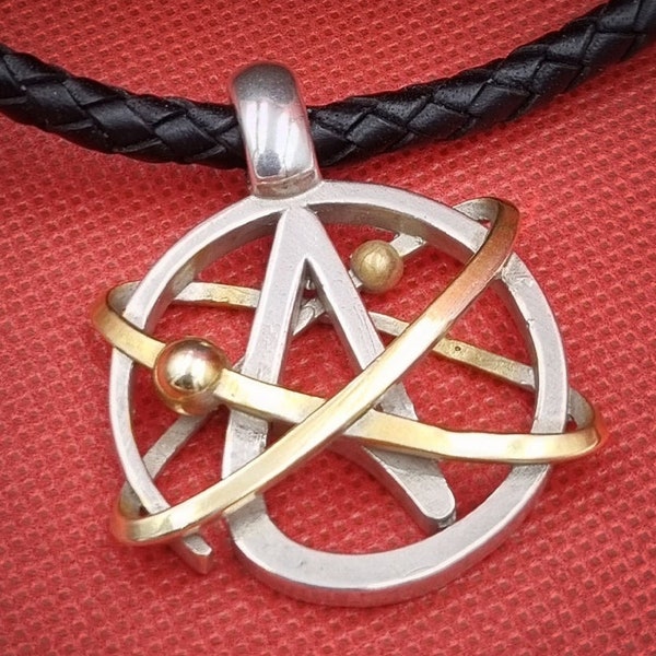 Atheist Pendant 2 Necklace Silver 925 *Scientific Atheism