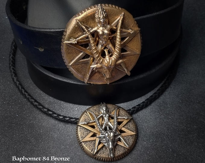 Featured listing image: Baphomet 84 belt buckle bronze