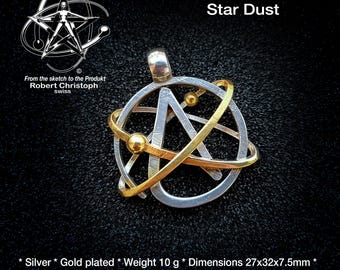 Scientific atheism symbol sign Star Dust Silver 925